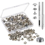 50-SETS 5/8-INCH 15MM Snap Fastener Tool Kit For Leather Silver Finish. Fixed Price $19.12.