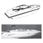 Mist Gray Sun-dura Boat Cover 19 FOR'6" X 102" V-hull, Low. Fixed Price $436.55.