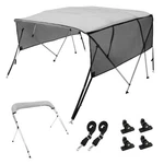 4 Bow Bimini Top Boat Cover Detachable Mesh Sides 600D With Frame 85"-90"W. Fixed Price $143.99.