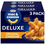 Kraft Deluxe Original Cheddar Macaroni & Cheese Dinner (3 Ct Pack, 14 Oz Boxes). Fixed Price $11.82.