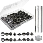 Raydodo 12 Set Leather Snap Fasteners Kit, 15MM Metal With Tools, Black. Fixed Price $17.99.