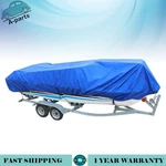 17-19 Waterproof Trailerable V-hull Boat Cover Fabric+storage Bag Dark Blue. Fixed Price $30.11.