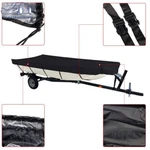 Black 210D For Jon Boat Cover 12FT-18FT Beam Width Up To 75INCH. Fixed Price $27.58.