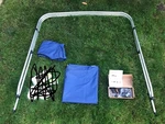 Navy Blue 3 Bow Bimini Top 72"L X 46"H 54-60"W W/ Hardware Leaders. Fixed Price $69.00.