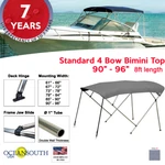 Standard Bimini Top 4 Bow Boat Cover Gray 90"-96" Wide 8FT Long W/ Rear Poles. Fixed Price $303.19.