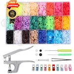 Kamtop Snaps And Pliers Set, 408 Sets T5 Plastic Buttons 24 Silver. Fixed Price $39.99.
