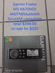 Garmin Fusion MS-RA70NSX And Dust Cover. Fixed Price $300.00.