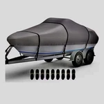 Rvmasking 14-16FT Waterproof Boat Cover 1400D Heavy Duty Trailerable Grey. Fixed Price $64.99.