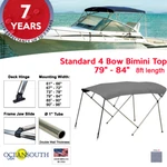 Standard Bimini Top Bow Boat Cover Gray 79"-84" Wide 8FT Long W/ Rear Poles. Fixed Price $275.38.