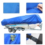 Dark Blue Boat Cover Waterproof Trailerable Fabric 210D V-hull 17-19. Fixed Price $27.65.