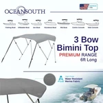 3 Bow Bimini Top Premium Range 61" - 66" Width, 6FT Long Dark Gray. Fixed Price $198.84.