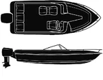 Seachoice Haze Gray 10 Oz. Cotton Duck Semi-custom Trailerable Boat Cover. Fixed Price $273.09.