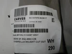 Carver Industries 510AL10 Gray Acrylic Pontoon Bimini Top Cover Light Cut-out. Fixed Price $399.99.