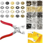 100 Sets 9.5MM Metal Snaps Buttons With Fastener Pliers Press Tool Kit Perfect. Fixed Price $26.10.