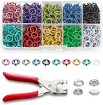 200 Sets Metal Snap Buttons With Fastener Pliers Press Hollow Color Mixing. Fixed Price $14.38.