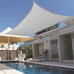 Permeable Sun Shade Sail Cover With D-rings Outdoor Uv Proof Cloth Gray. Fixed Price $57.94.