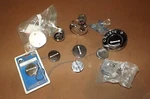 DT2C10333 Lot Of Caps And Through Hull Stainless Parts Pieces. Fixed Price $87.85.