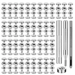 50 Sets Leather Snap Fasteners Kit 10MM Metal Buttons Silver. Fixed Price $12.64.