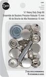 Dritz 5/8" Heavy Duty Snap Kit, Sets With Tools, Silver Nickel. Fixed Price $11.38.