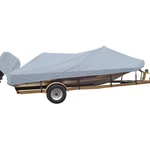 Wide Pro Series Mist Gray Sun-dura Boat Cover For 16'6" L X 84" Bass. Fixed Price $333.47.