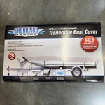 Shoreline Marine 150 Denier Reflective Polyester Trailerable Boat Cover 14-16. Fixed Price $55.00.
