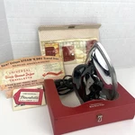 Vtg Universal Handy Hannah Deluxe Travel Iron Sewing Kit Leather Case Works. Fixed Price $24.95.