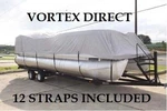New Grey Vortex 17 - 18 Ft Ultra 5 Year Canvas Cover For Pontoon/deck Boat. Fixed Price $142.00.