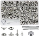 350 Pieces Canvas Kit, Betterjonny Stainless Steel Screws Snaps Silver. Fixed Price $25.46.