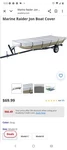 Marine Raider Gold Series 300 Denier Model Jon Boat Cover 18FT.. Fixed Price $40.00.