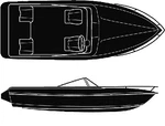Seachoice Haze Gray 10 Oz. Cotton Duck Semi-custom Trailerable Boat Cover. Fixed Price $242.19.