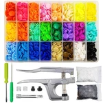 Plastic Snaps With Pliers, 460 Sets 24-COLORS Buttons For Sewing, S.... Fixed Price $31.28.