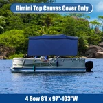 Set 600D 4BOW 8'LX97"-103"W Bimini Top Canvas Cover With Side Blocks Blue. Fixed Price $123.90.