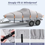 Rvmasking 1200D For 17'-19' 96"W V-hull Boat Cover Heavy Duty Runabout. Fixed Price $97.59.