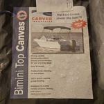 Carver Sun-dura Bimini Top & Boot Black 404S02 (54" Tall, 6' Long, 79-84" Wide). Fixed Price $175.00.