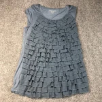 Mac & Jac Gray Ruffle Front Cap Sleeve Tunic Top Women's Xl. Fixed Price $11.01.