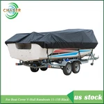 11-13FT 420D Black Waterproof Heavy Duty Boat Cover V-hull Runabouts. Fixed Price $21.18.