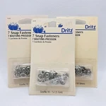 Lot Of 3 Dritz 7/16" Size Snap Fasteners Vintage 1998 New Pack 7-PIECE Each. Fixed Price $14.99.