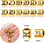 Zodiac Beads Large Hole 7.5MM Jewelry Supplies Set Barrel Tube Gold 12PCS. Fixed Price $10.19.