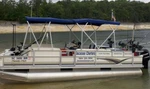 Double Bimini 14' Long -sunbrella Fabric 1" Frame Black Vinyl Fittings Straps. Fixed Price $1645.00.