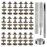 50 Sets Leather Snap Fasteners Kit 10MM Bronze Metal Buttons Stainle.... Fixed Price $9.63.