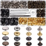 100 Sets Leather Snap Fasteners Kit 12.5MM Metal Press Studs Brown Gold Silver. Fixed Price $19.51.