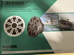 Kicker KM65 6.5" Marine Speakers Charcoal/white - Open Box. Fixed Price $170.00.