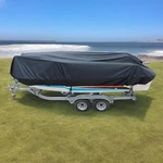 11-13FT Waterproof Heavy Duty Pro-style Boat Cover V-hull Runabouts 420D Black. Fixed Price $24.29.