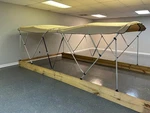 Cro Sunpro Sunrider 15 Long 8.5' Wide Complete Dual Bimini Kit Round Tube Beige. Fixed Price $1199.00.