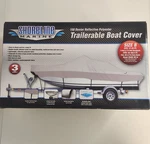 Shoreline Marine Boat Cover Size 17-19' 150-DENIER Reflective Polyester Gray. Fixed Price $59.95.