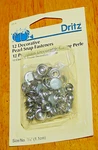 Dritz 12 Decorative Pearl Snap Fasteners #25-R Silver, White, 7/16" New. Fixed Price $5.99.