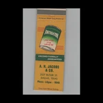 Matchbook Cover Jacobs & Valvoline Motor Oil Dallas Tx. Fixed Price $5.95.