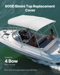 4 Bow Boat Bimini Tops, Light Grey (support Frame Not Included). Fixed Price $57.28.