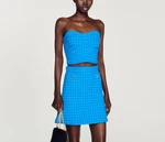 Sandro Paris Women's Blue Wool Blend Short Tweed Skirt Size 40 SFPJU00806. Fixed Price $94.72.