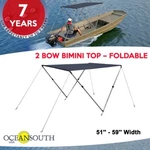 2 Bow Bimini Top Foldable Blue 51"-59" Mounting Width. Fixed Price $107.22.